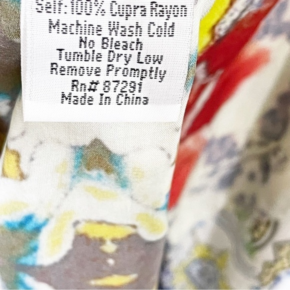 Johnny Was Floral Multicolor Flash Tie 3/4-Sleeve Printed Tunic Top Small NWT - Picture 8 of 8